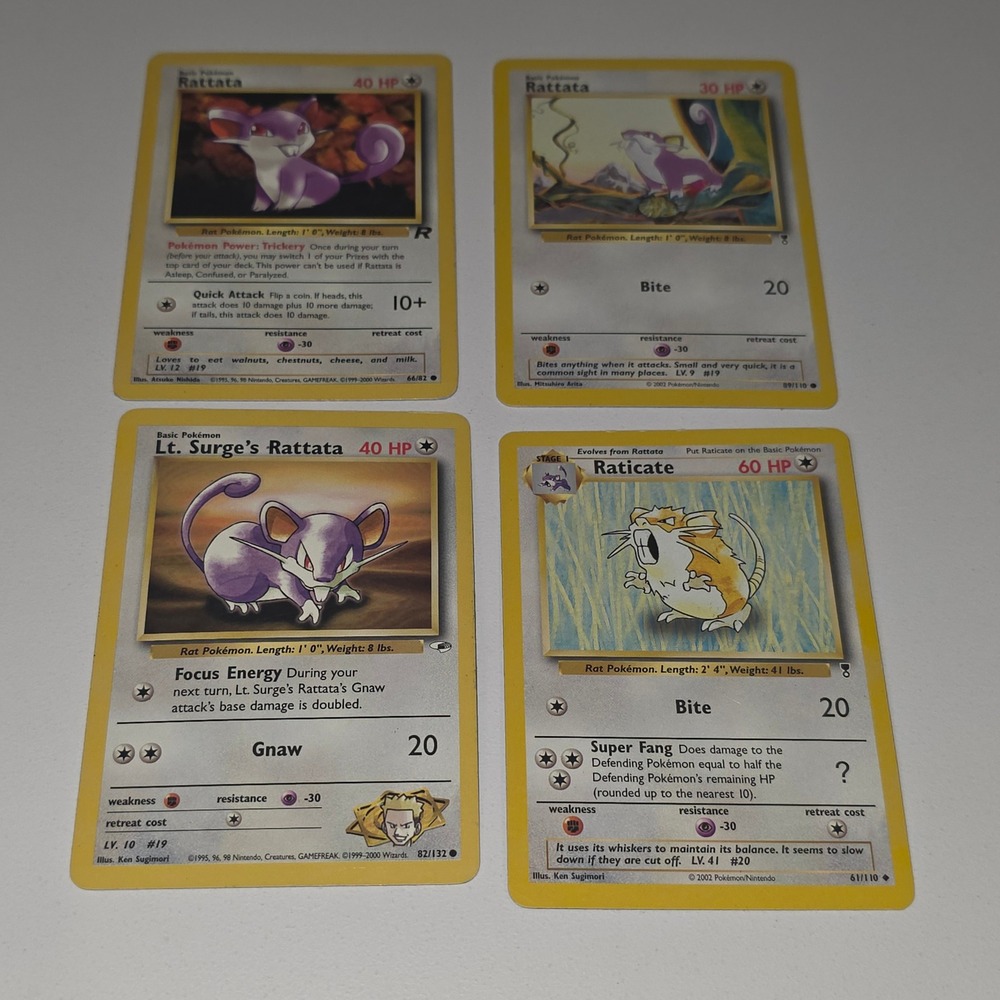 Pokemon Card Lot Rattata Raticate Team Rocket Gym Heroes Legendary Collection
